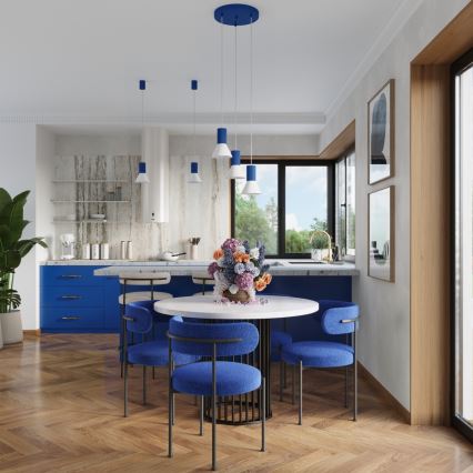 Полилей на кабел ESTRIA 1xE14/10W/230V Ø 14 см син