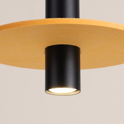 Полилей на кабел PELTA 1xGU10/10W/230V черно/жълто