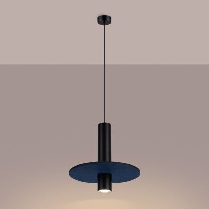 Пендел на кабел PELTA 1xGU10/10W/230V черно/синьо