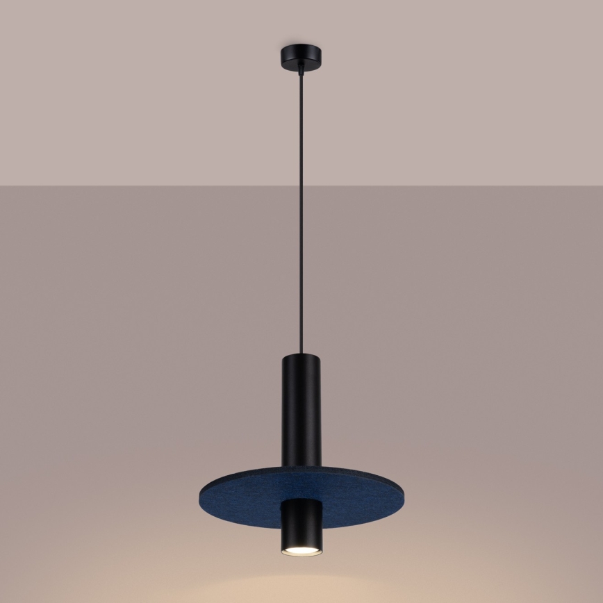 Пендел на кабел PELTA 1xGU10/10W/230V черно/синьо