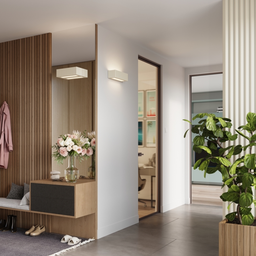 Стенно осветително тяло RIGATA 1xE27/15W/230V керамика/кремаво