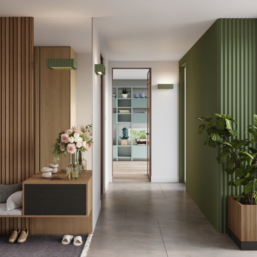 Стенно осветително тяло RIGATA 1xE27/15W/230V керамично/зелено