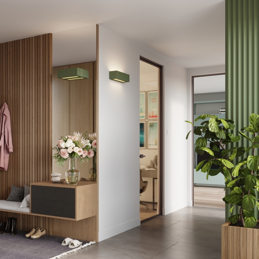 Стенно осветително тяло RIGATA 1xE27/15W/230V керамично/зелено