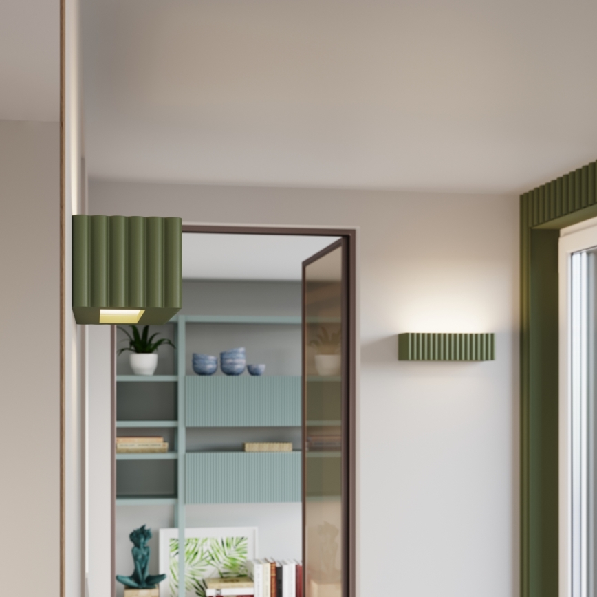 Стенно осветително тяло RIGATA 1xE27/15W/230V керамично/зелено