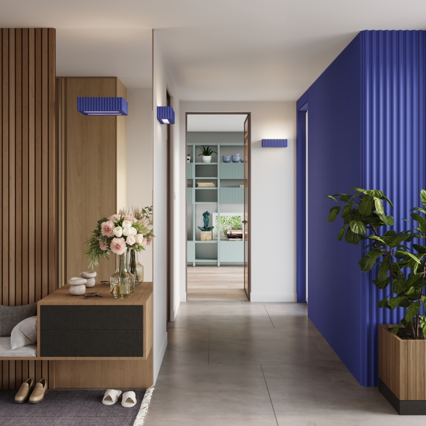 Настенно осветително тяло RIGATA 1xE27/15W/230V керамика/синьо