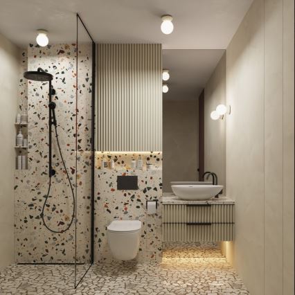 Стенно осветително тяло за баня ZORI 1xG9/8W/230V IP44 бежово