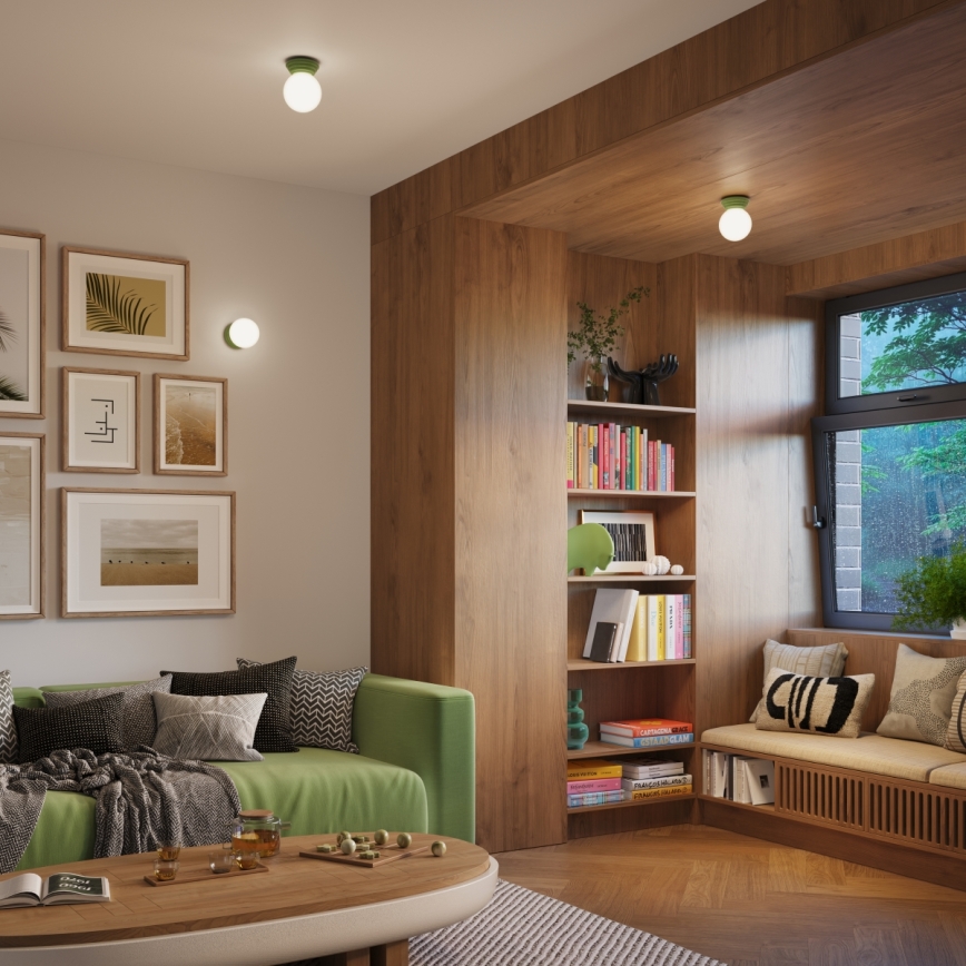 Стенно осветително тяло за баня ZORI 1xG9/8W/230V IP44 зелено