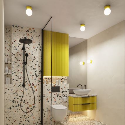 Таванно осветително тяло за баня ZORI 1xG9/8W/230V, Ø 12 см, IP44, жълто