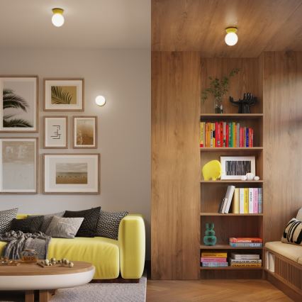 Таванно осветително тяло за баня ZORI 1xG9/8W/230V, Ø 12 см, IP44, жълто