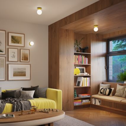 Таванно осветително тяло за баня ZORI 1xG9/8W/230V, Ø 12 см, IP44, жълто