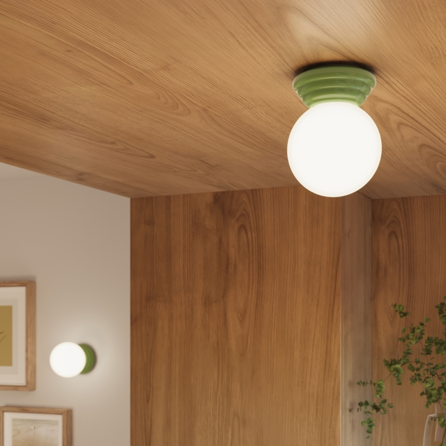 Плафон за баня ZORI 1xG9/8W/230V Ø 12 см IP44 зелен