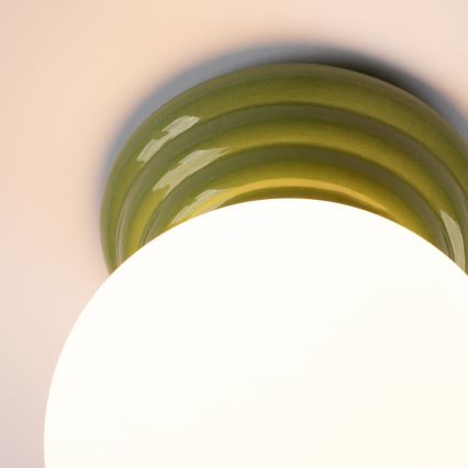 Плафон за баня ZORI 1xG9/8W/230V Ø 12 см IP44 зелен