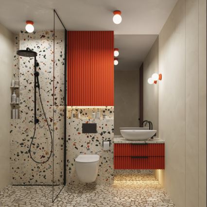 Потолно осветително тяло за баня ZORI 1xG9/8W/230V Ø 12 см IP44 розово