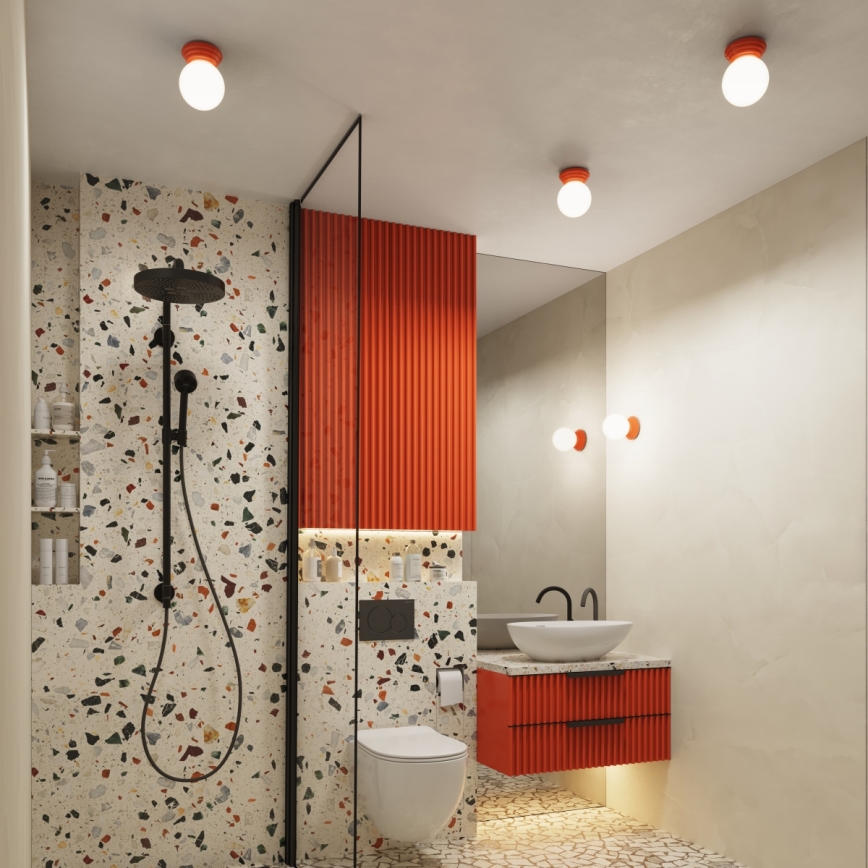 Потолно осветително тяло за баня ZORI 1xG9/8W/230V Ø 12 см IP44 розово