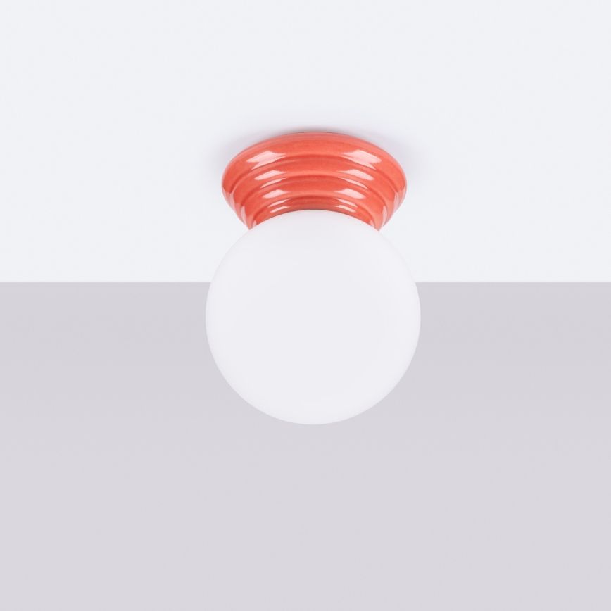 Потолно осветително тяло за баня ZORI 1xG9/8W/230V Ø 12 см IP44 розово