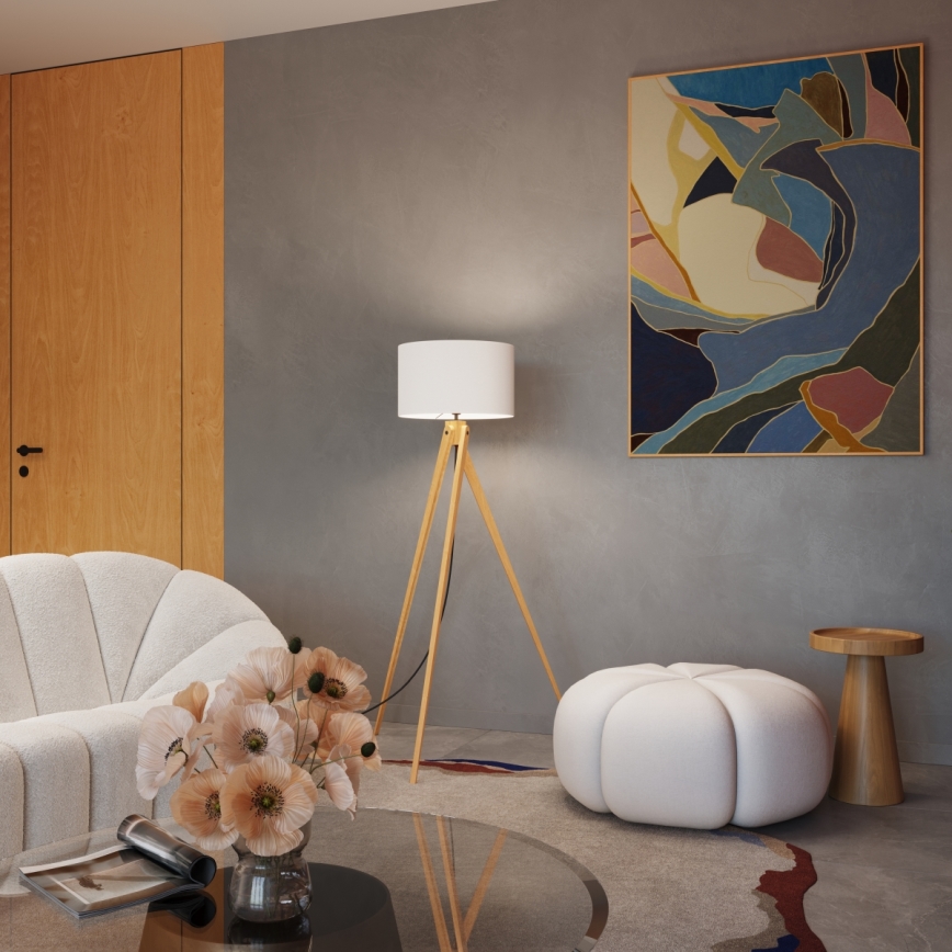 Подова лампа NATT 1xE27/15W/230V бяла