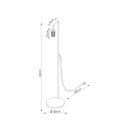 Подова лампа KARBON 1xGU10/10W/230V бяла