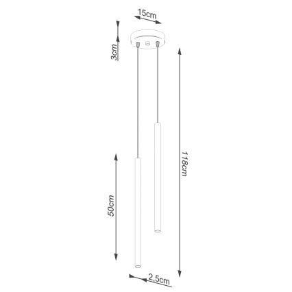 Пендел на кабел PASTELO 2xG9/8W/230V таупе