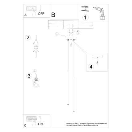 Полилей на кабел PASTELO 2xG9/8W/230V, син