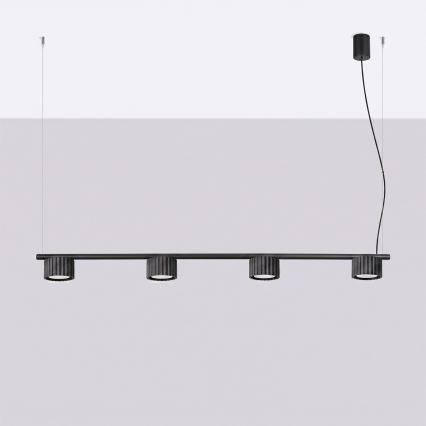 Полилей на кабел AURA 4xGX53/10W/230V черен