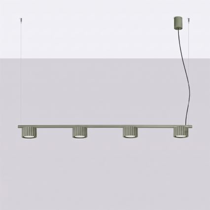 Подвесен полилей AURA на кабел 4xGX53/10W/230V, зелен