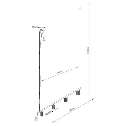 Полилей на кабел KARBON 4xGU10/10W/230V бял
