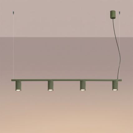 Полилей на кабел KARBON 4xGU10/10W/230V зелен