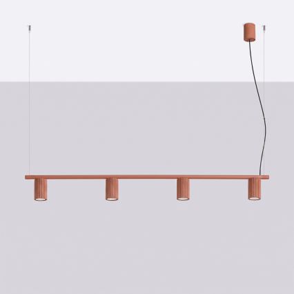 Полилей на кабел KARBON 4xGU10/10W/230V, оранжев