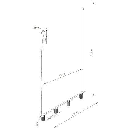 Полилей на кабел KARBON 4xGU10/10W/230V, оранжев