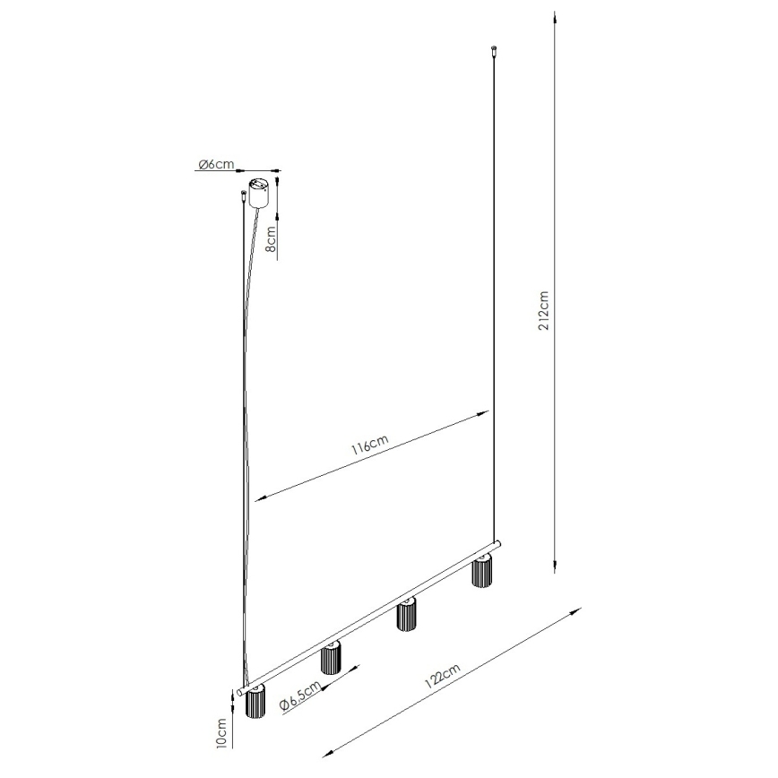 Полилей на кабел KARBON 4xGU10/10W/230V, оранжев