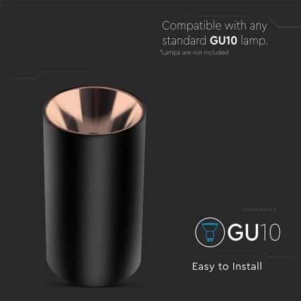 Спот 1xGU10/35W/230V черен/розово златист