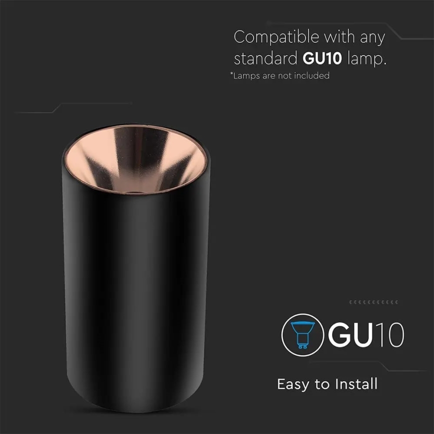 Спот 1xGU10/35W/230V черен/розово златист