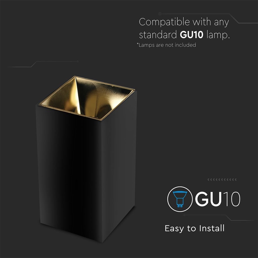 Спот 1xGU10/35W/230V черен/златист