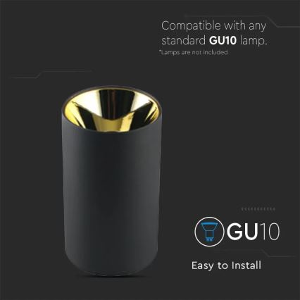Спот 1xGU10/35W/230V черен/златист