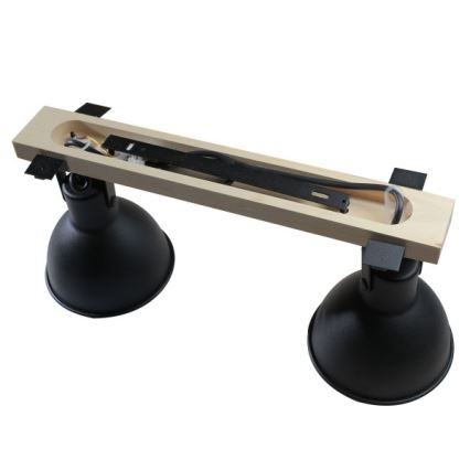 Спот 2xE27/40W/230V бук/черен