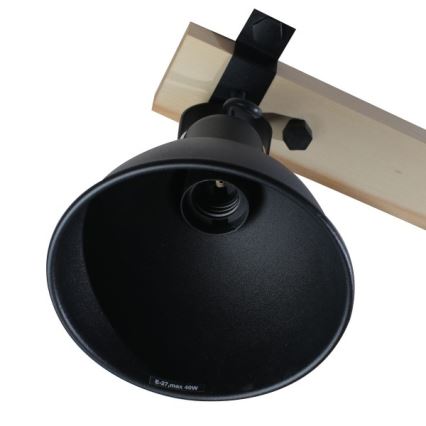 Спот 2xE27/40W/230V бук/черен