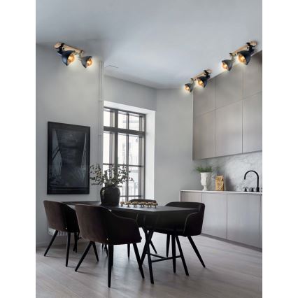 Спот 2xE27/40W/230V бук/черен