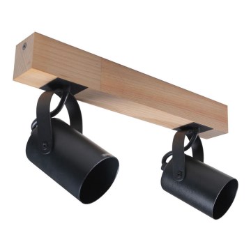 Спот 2xGU10/50W/230V бук/черен