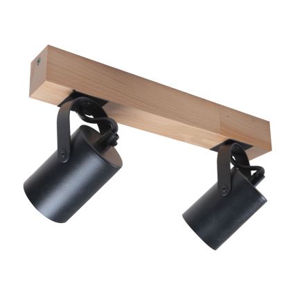 Спот 2xGU10/50W/230V бук/черен