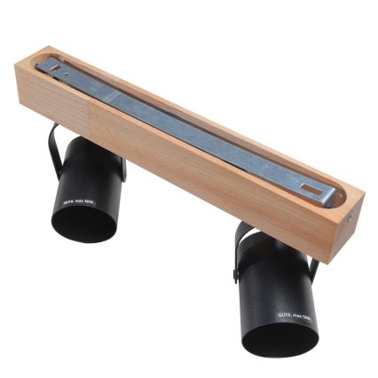 Спот 2xGU10/50W/230V бук/черен