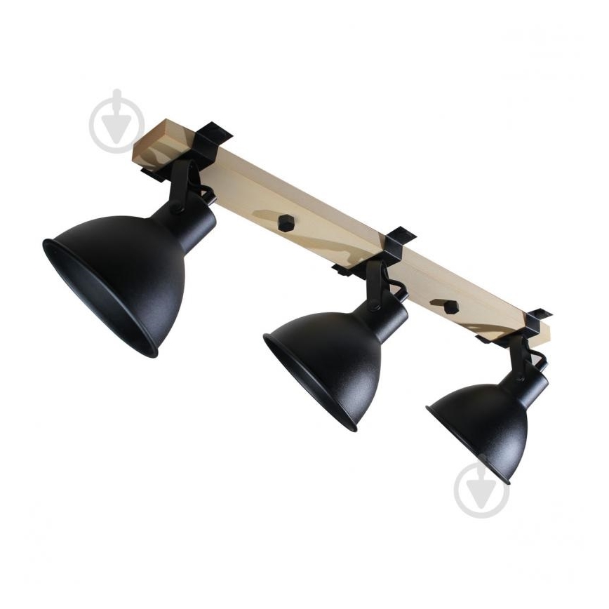 Спот 3xE27/40W/230V бук/черен
