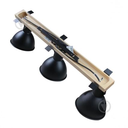 Спот 3xE27/40W/230V бук/черен