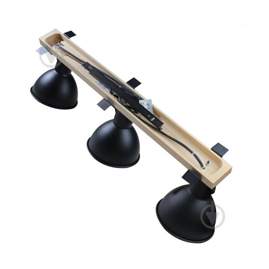 Спот 3xE27/40W/230V бук/черен