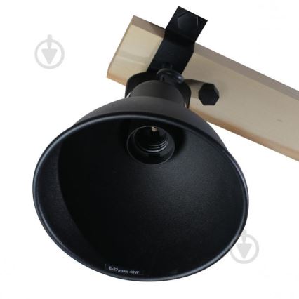 Спот 3xE27/40W/230V бук/черен