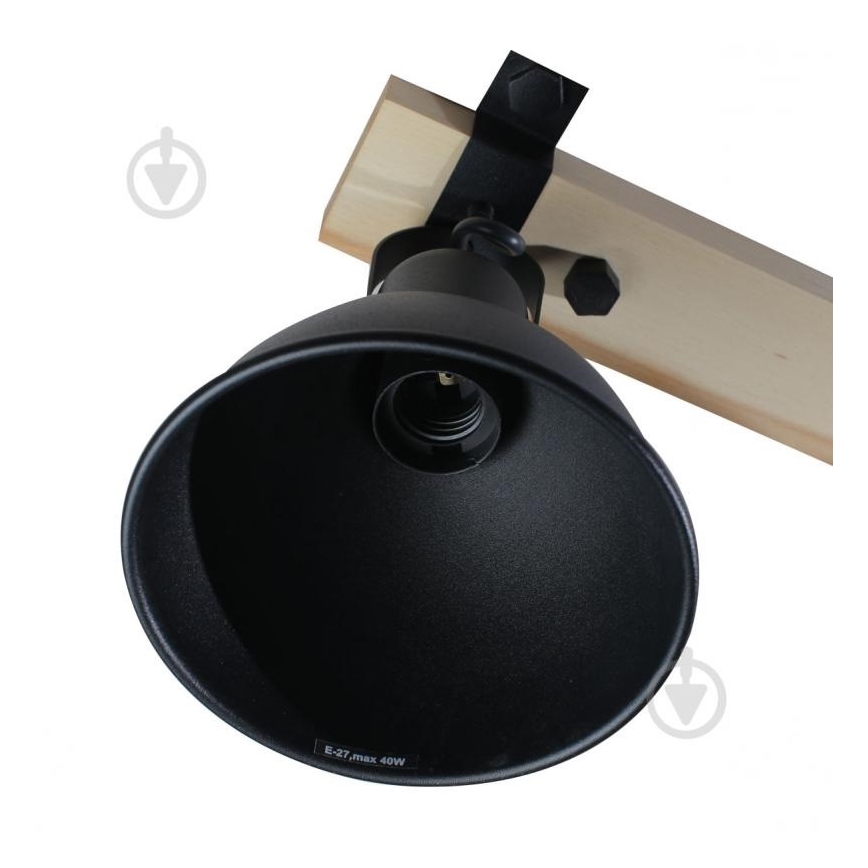 Спот 3xE27/40W/230V бук/черен