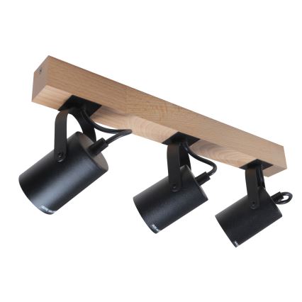 Спот 3xGU10/50W/230V бук/черен