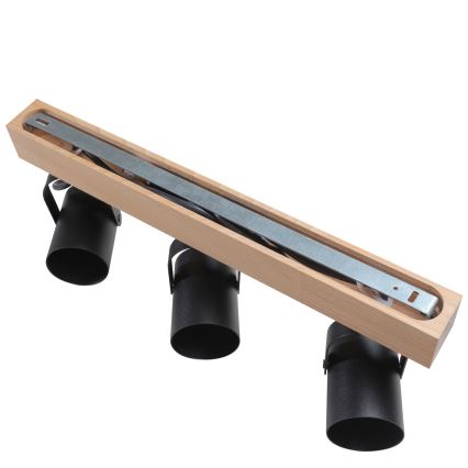 Спот 3xGU10/50W/230V бук/черен