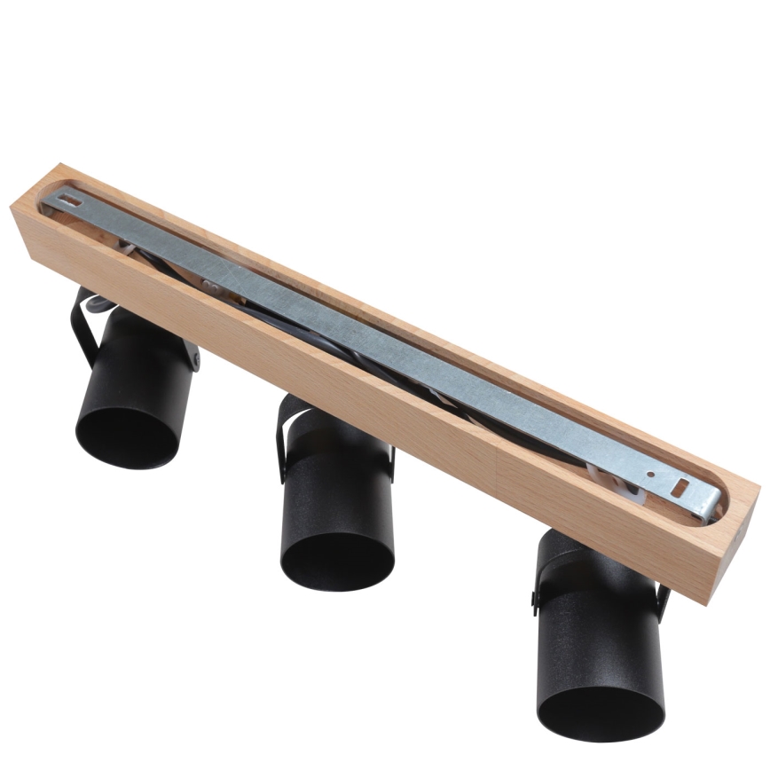 Спот 3xGU10/50W/230V бук/черен