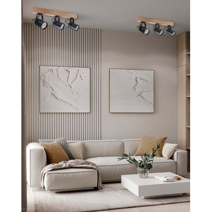 Спот 3xGU10/50W/230V бук/черен