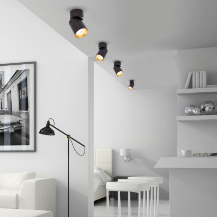 Спот ANDY 1xGU10/8W/230V черен/златист